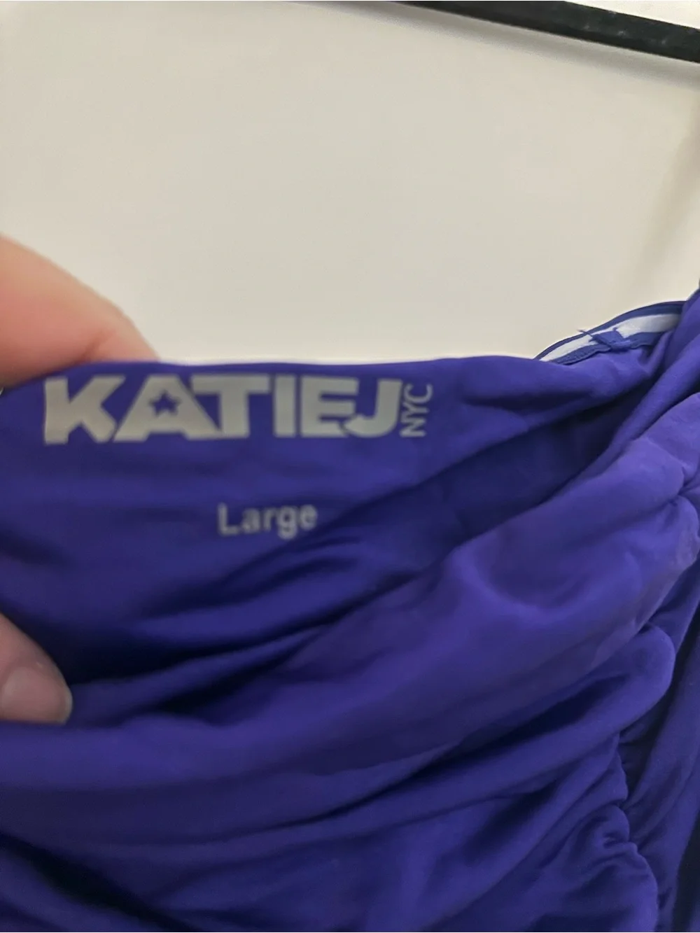 Katie J NYC Ruched Mini Dress in Purple